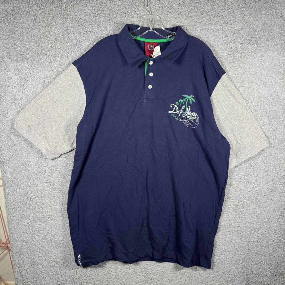 NWT Def Jam University Tour Del Caribe 84 Raglan Polo Shirt XXL Y2K Vintage